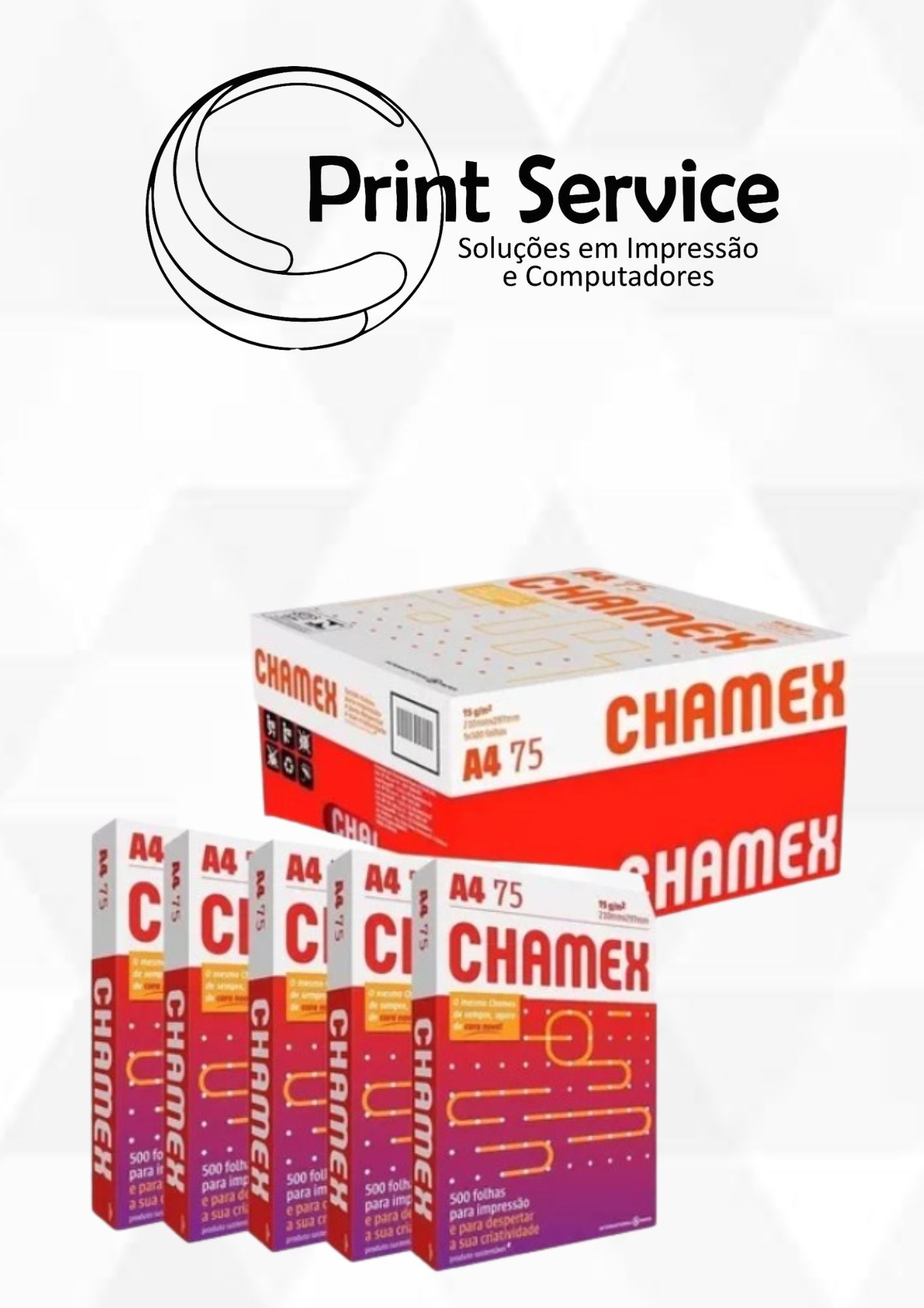 Caixa de Papel A4 — Chamex 5000 folhas 75 g