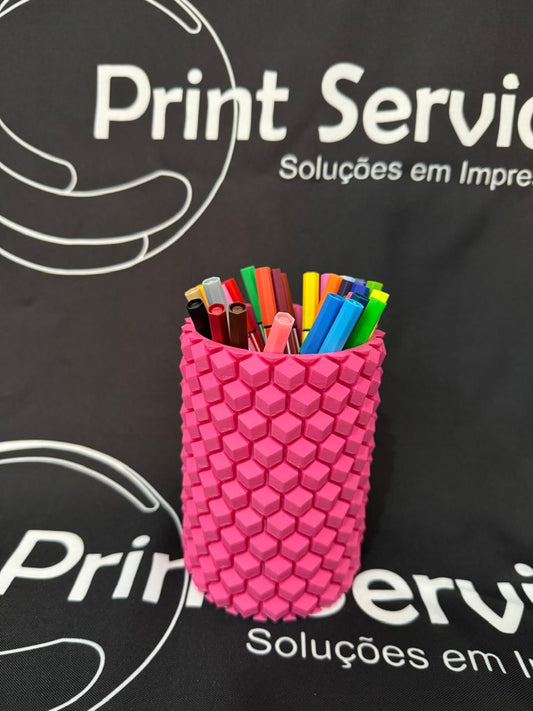 Porta-Caneta Colmeia – Organização com estilo em 3D!